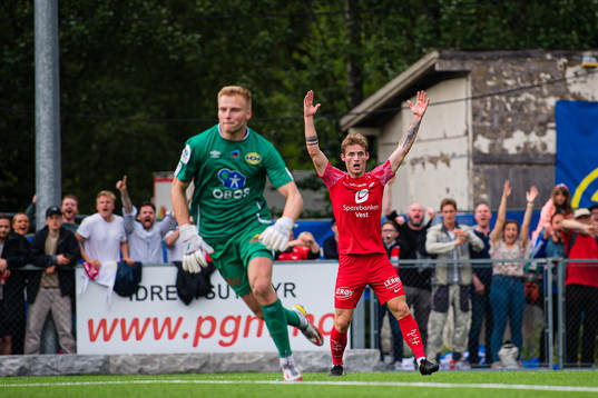 Ole Didrik Blomberg of Brann reacts