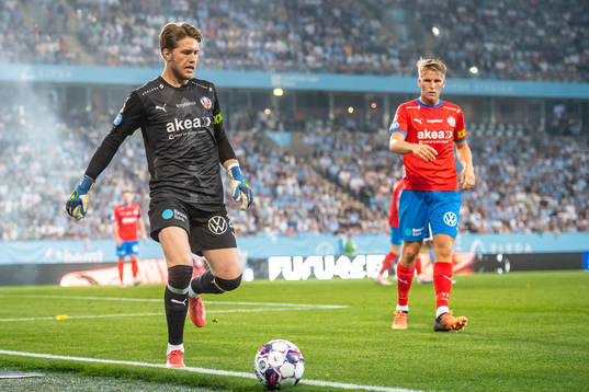 Helsingborgs målvakt Kalle Joelsson och Casper Widell