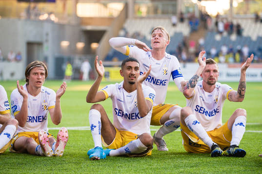 IFK Göteborgs Simon Thern, Amir Al-Ammari, Oscar Wendt och