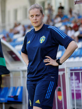 Caroline Sjöblom, head coach of Sweden. the UEFA Womens