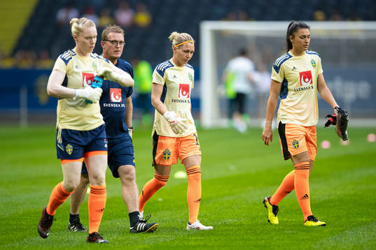 Goalkeeper Hedvig Lindahl, goalkeeper Jennifer Falk and