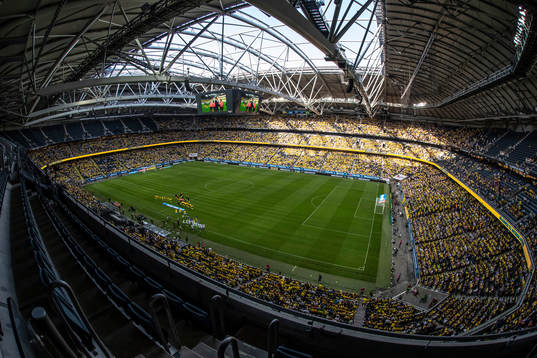 View over Friends Arena at lineup
