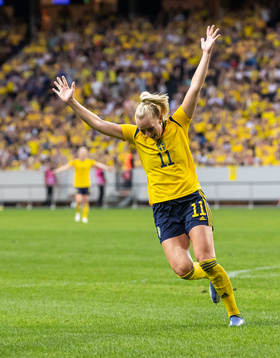 Stina Blackstenius of Sweden celebrates