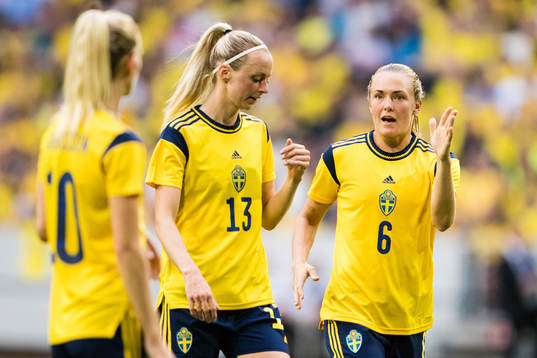 Sofia Jakobsson, Amanda Ilestedt and Magdalena Eriksson of