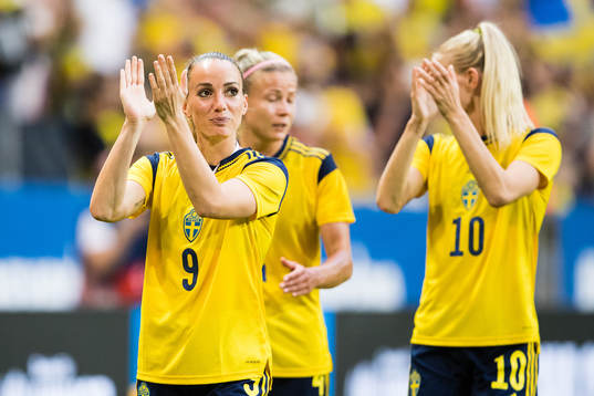 Kosovare Asllani of Sweden celebrates