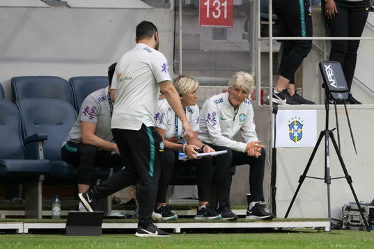 Head coach Pia Sundhage of Brazil