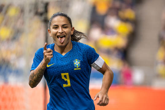 Debinha of Brazil celebrates