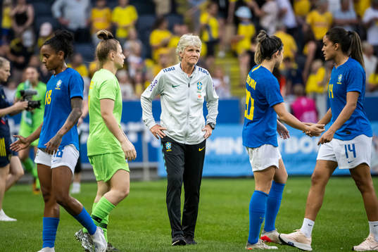 head coach Pia Sundhage of Brazil