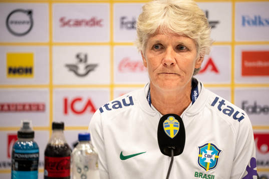 Head coach Pia Sundhage of Brazil