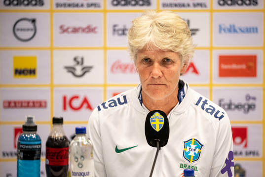 Head coach Pia Sundhage of Brazil