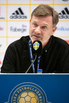 Head coach Peter Gerhardsson of Sweden at a press conference