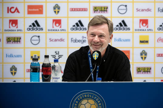 Head coach Peter Gerhardsson of Sweden at a press conference