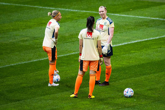 goalkeeper Hedvig Lindahl, goalkeeper Jennifer Falk and