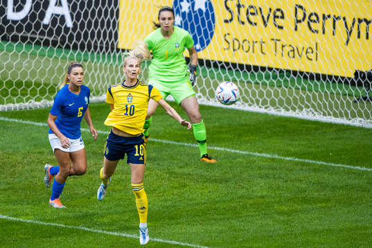 Tamires of Brazil and Sofia Jakobsson of Sweden