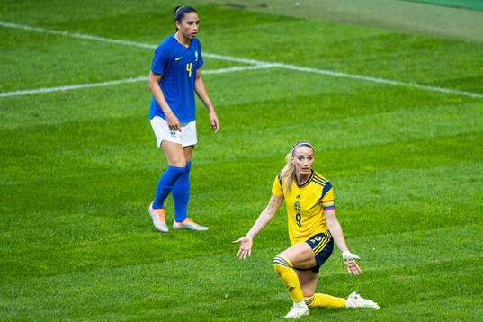 Kosovare Asllani of Sweden reacts