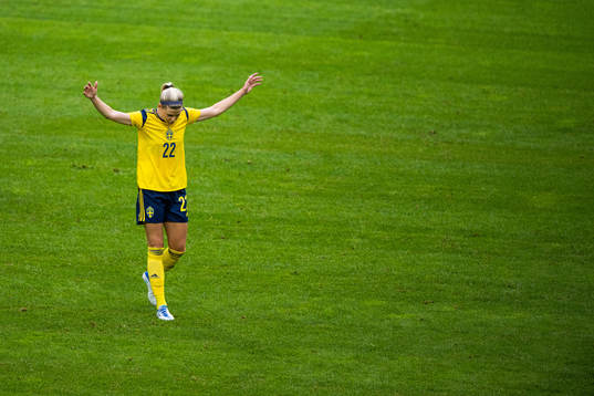 Olivia Schough of Sweden reacts