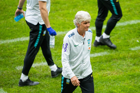 coach Pia Sundhage of Brazil
