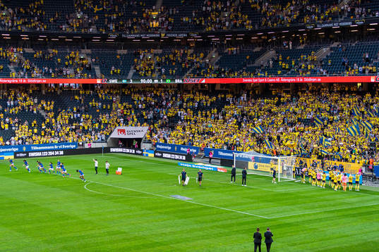 Players of Sweden celebrate