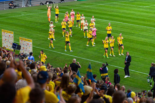 Players of Sweden celebrate