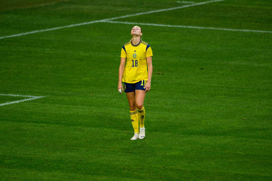 Fridolina Rolfö of Sweden looks dejected