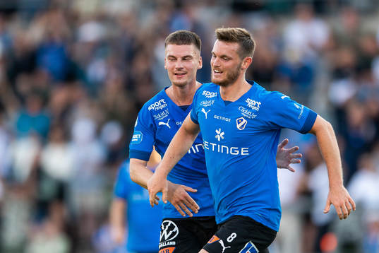 Halmstads Jonathan Svedberg jublar