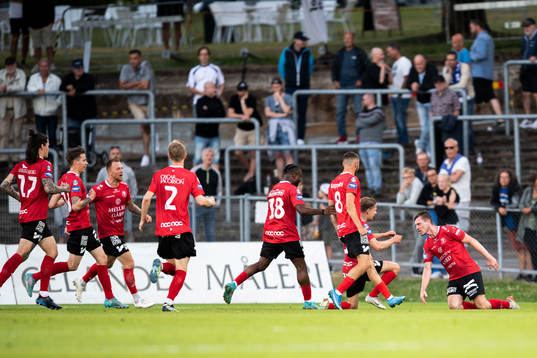 Trelleborgs spelare jublar