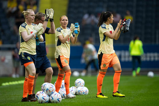 Goalkeeper Hedvig Lindahl, goalkeeper Jennifer Falk and
