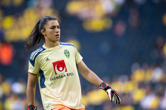 Goalkeeper Zecira Musovic of Sweden
