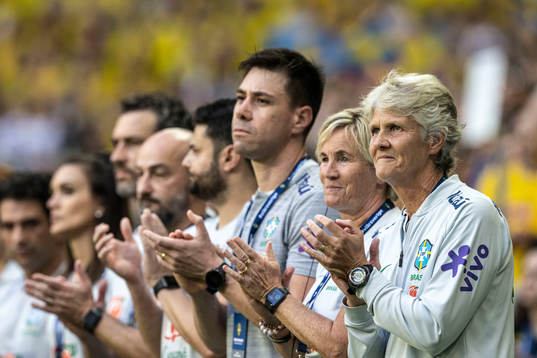 head coach Pia Sundhage of Brazil