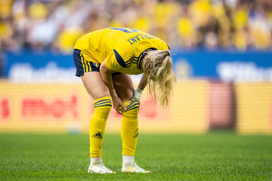 Kosovare Asllani of Sweden in pain