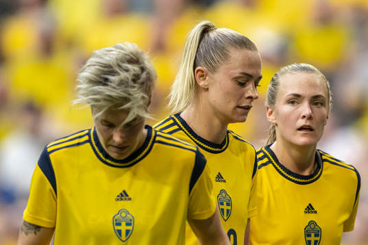 Lina Hurtig, Fridolina Rolfö and Magdalena Eriksson of