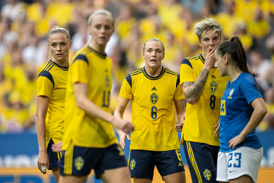 Lina Hurtig, Fridolina Rolfö and Magdalena Eriksson of