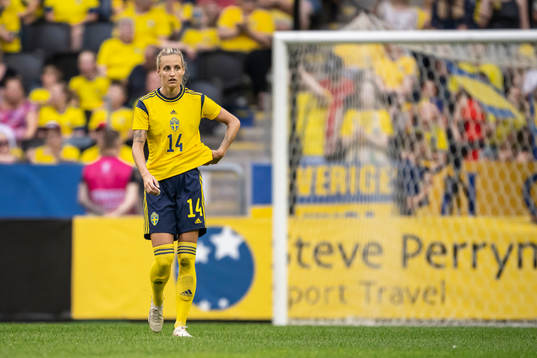 Nathalie Björn of Sweden looks dejected