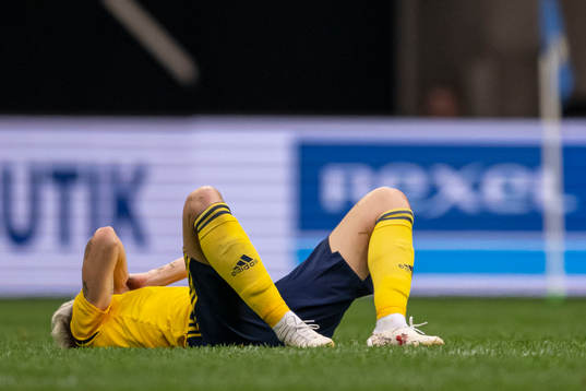 Lina Hurtig of Sweden in pain