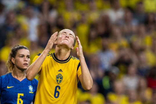 Magdalena Eriksson of Sweden reacts