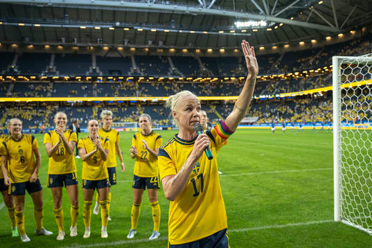 Caroline Seger of Sweden celebrate