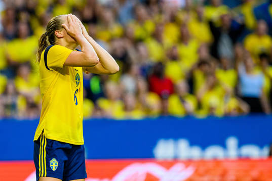 Magdalena Eriksson of Sweden looks dejected