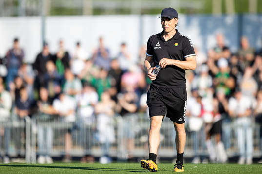 GAIS tränare Fredrik Holmberg innan fotbollsmatchen i