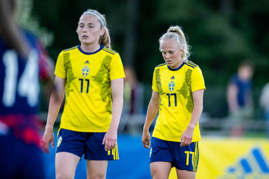 Molly Johansson of Sweden looks dejected