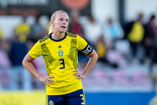 Josefine Rybrink of Sweden looks dejected