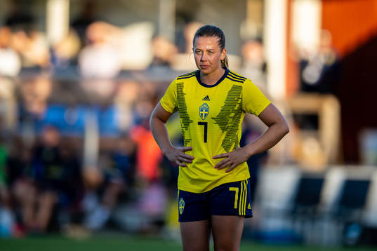 Cornelia Kapocs of Sweden looks dejected