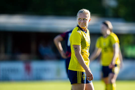 Emilia Larsson of Sweden looks dejected