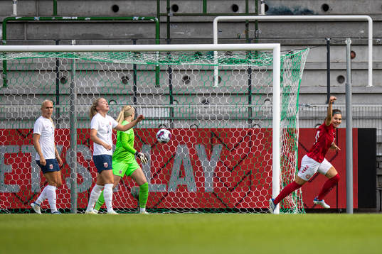 Signe Bruun of Denmark celebrates the 1-0 goal