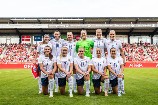The players of Norway pose for a photo