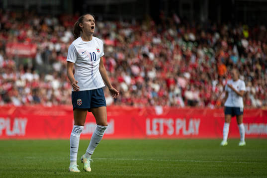 Caroline Graham Hansen of Norway looks dejected