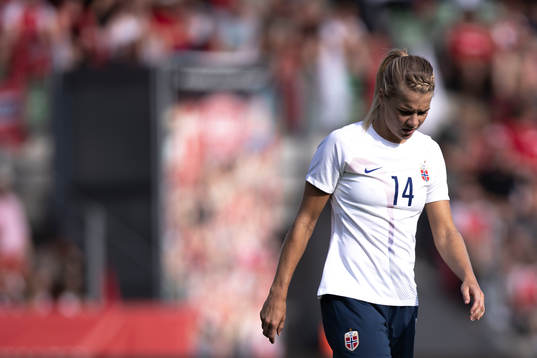 Ada Hegeberg of Norway looks dejected