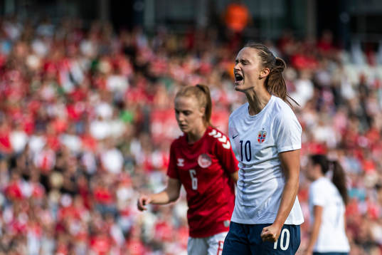 Caroline Graham Hansen of Norway reacts