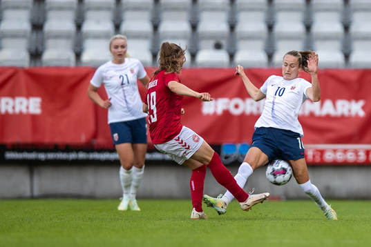 Janni Thomsen of Denmark and Caroline Graham Hansen head