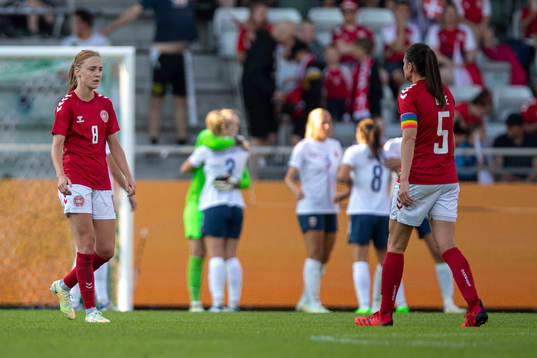Sara Holmgaard of Denmark looks dejected