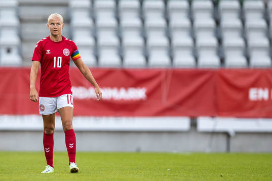 Pernille Harder of Denmark looks dejected